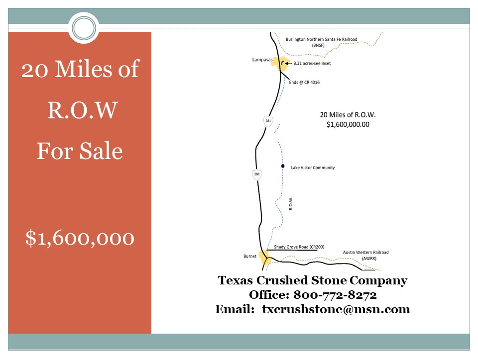Railroad Right of Way for Sale in Texas